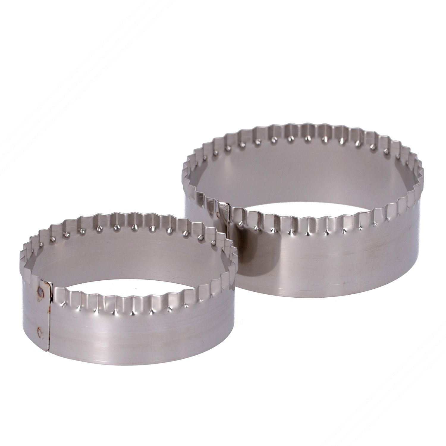 Ring Set with 2 Stainless Steel Rings Without Handle for Cutting Tigella.