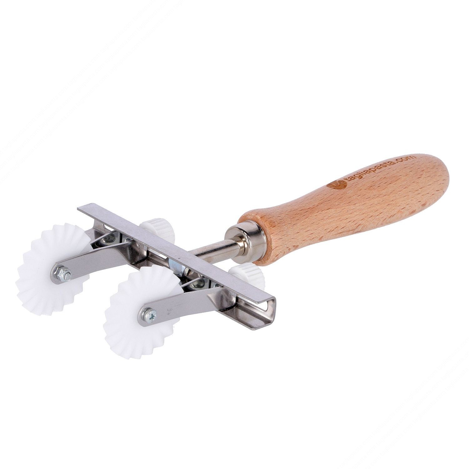 Adjustable pasta cutter with 2 POM toothed wheels